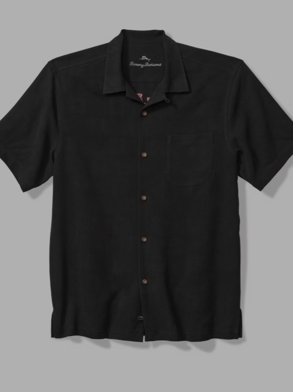 Tommy Bahama Black Short-Sleeve Camp Collar Button-Down Shirt